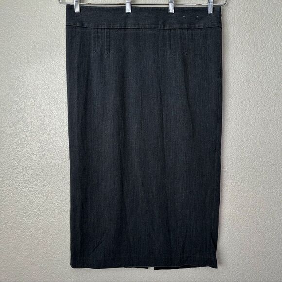 Lane Bryant Soft Denim Charcoal Gray Pencil Skirt - Picture 1 of 12